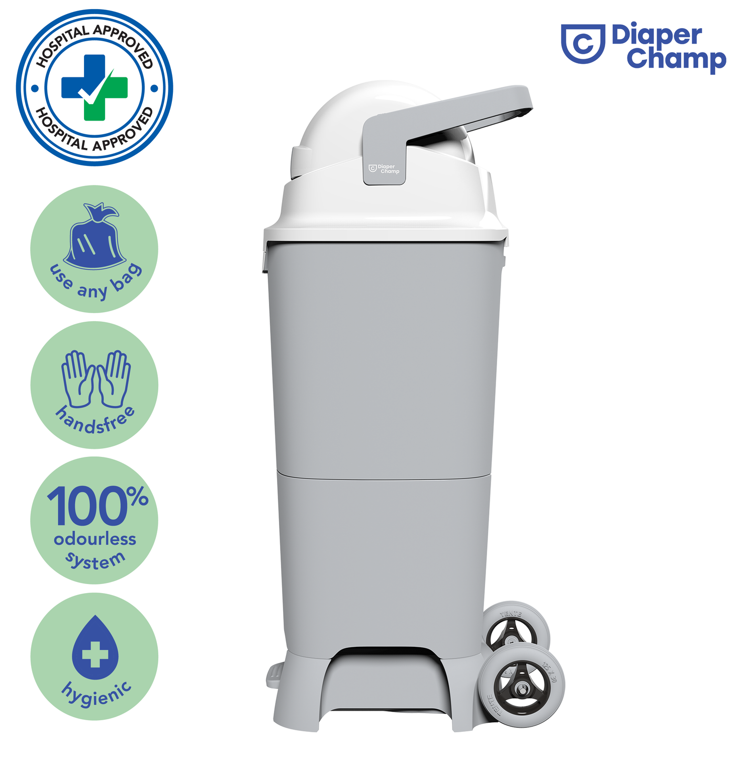 DiaperChamp ONE Maxi Handsfree Plus - Silver