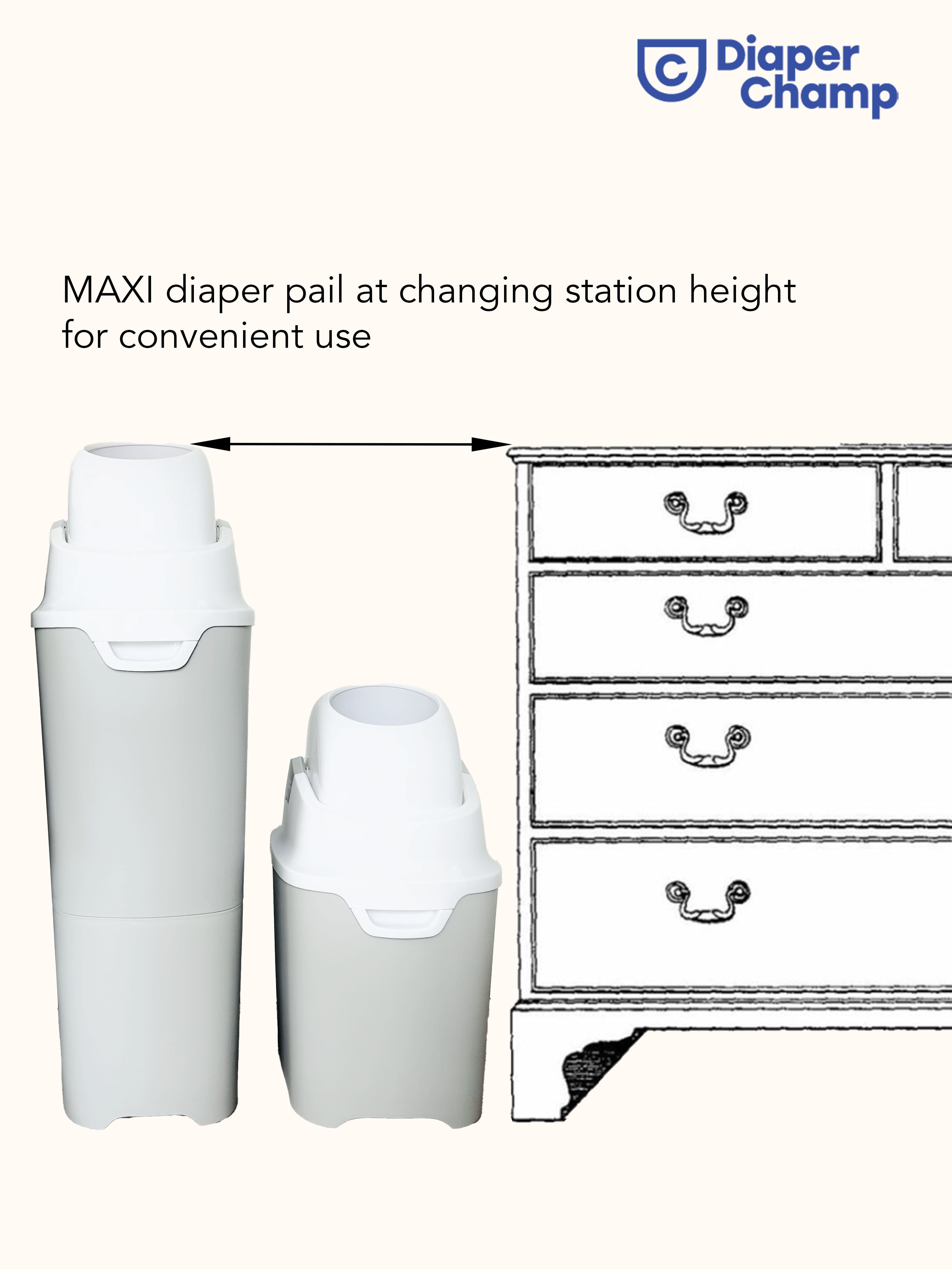DiaperChamp ONE Upgrade Set (PAIL ONLY) - White