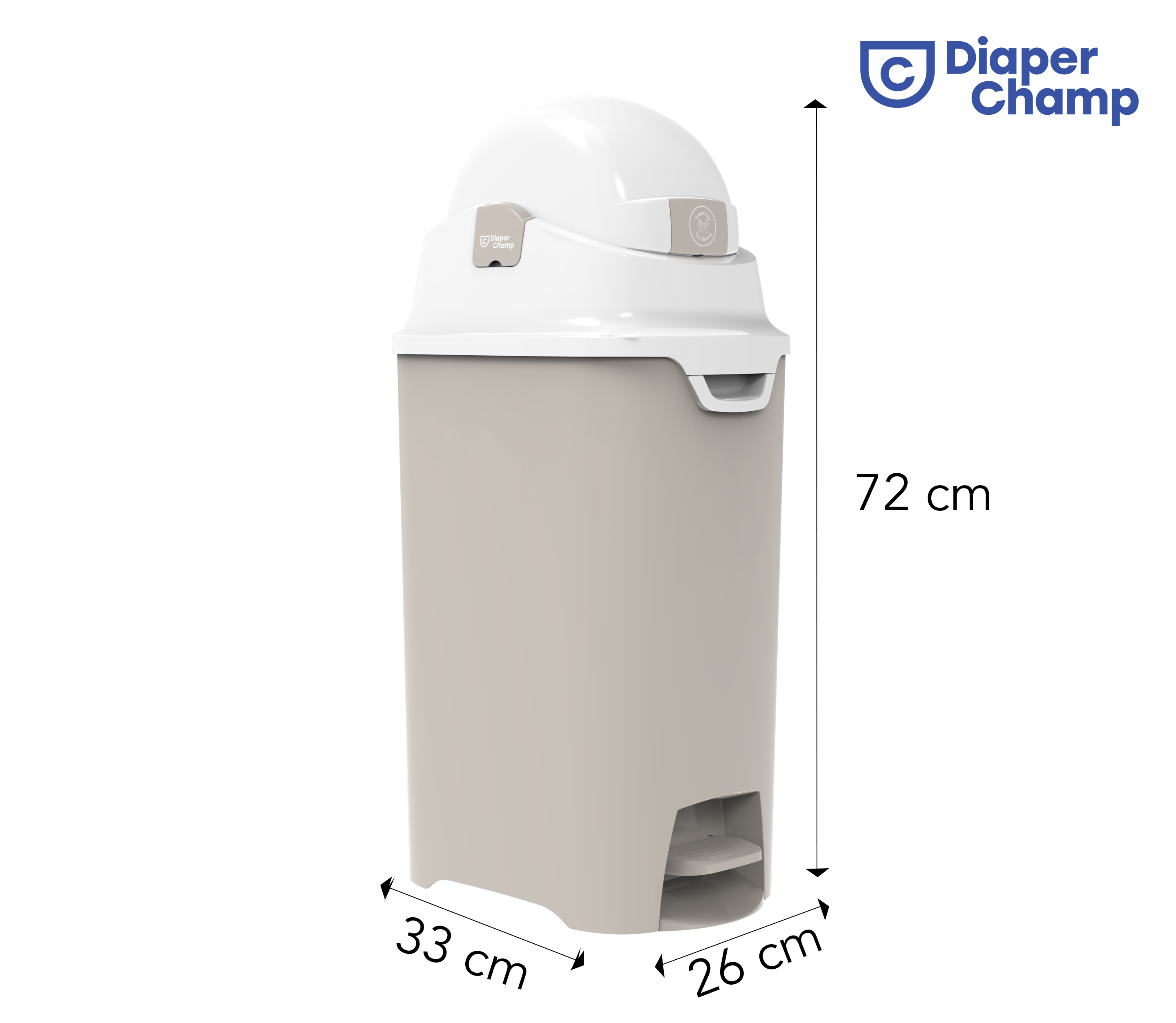 DiaperChamp ONE Handsfree Medium - Clay Sand (incl. 10 gratis ECO-zakken)