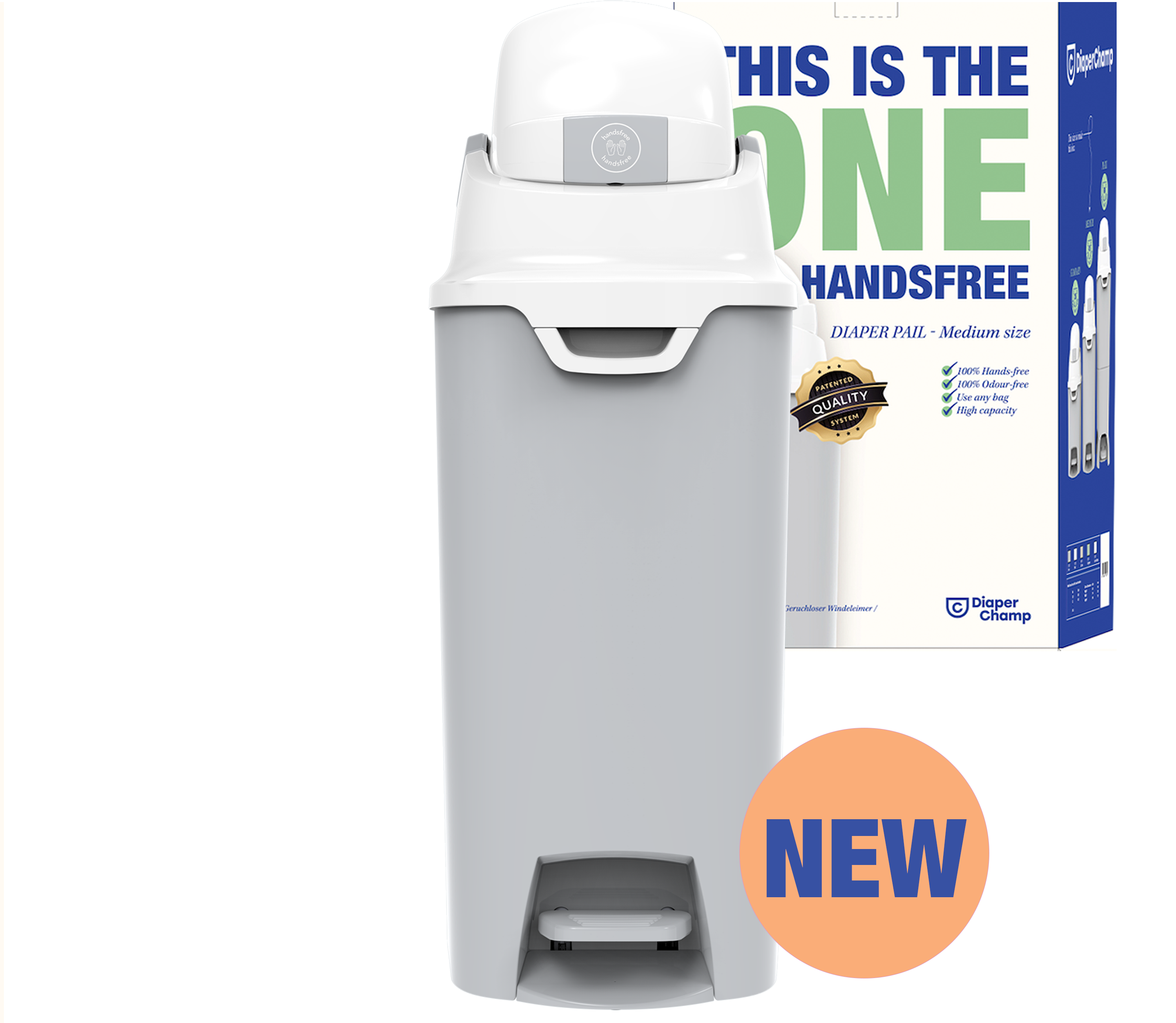 DiaperChamp ONE Handsfree Medium - Silver