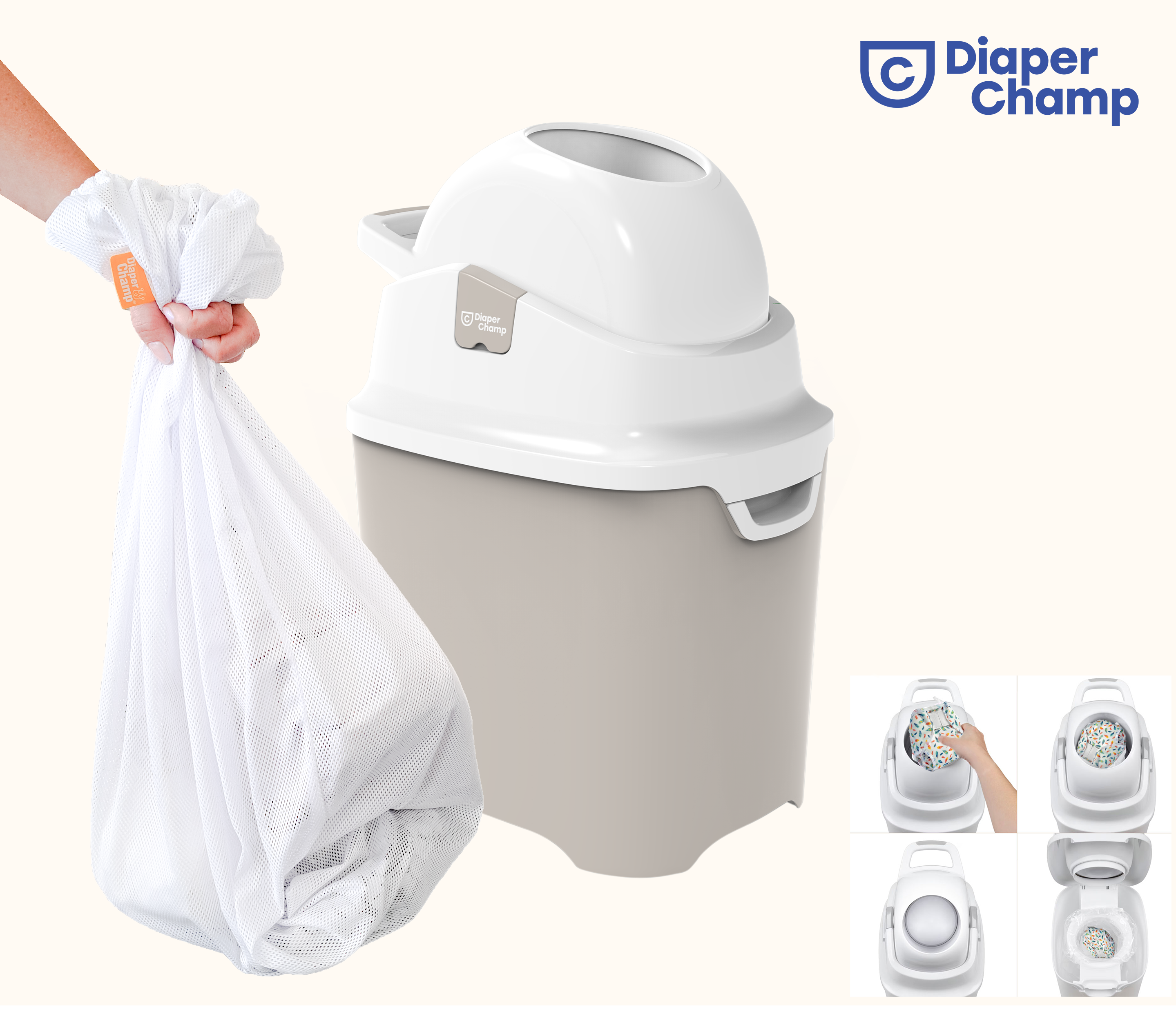 DiaperChamp ONE Laundry Bag Set (2 bags) - 70cm
