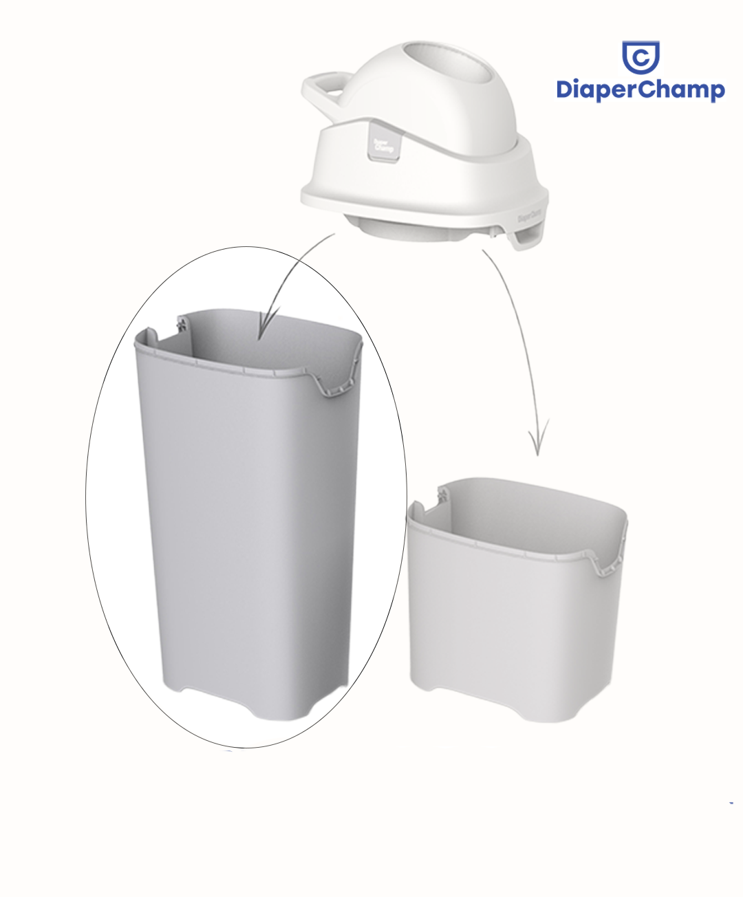 DiaperChamp ONE Upgrade Set (PAIL ONLY) - Silver