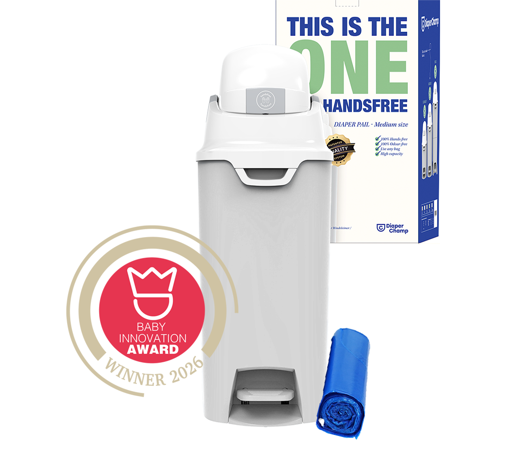 DiaperChamp ONE Handsfree Medium - Silver (incl. 10 gratis ECO-zakken)