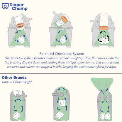 DiaperChamp ONE Maxi Handsfree - Silver