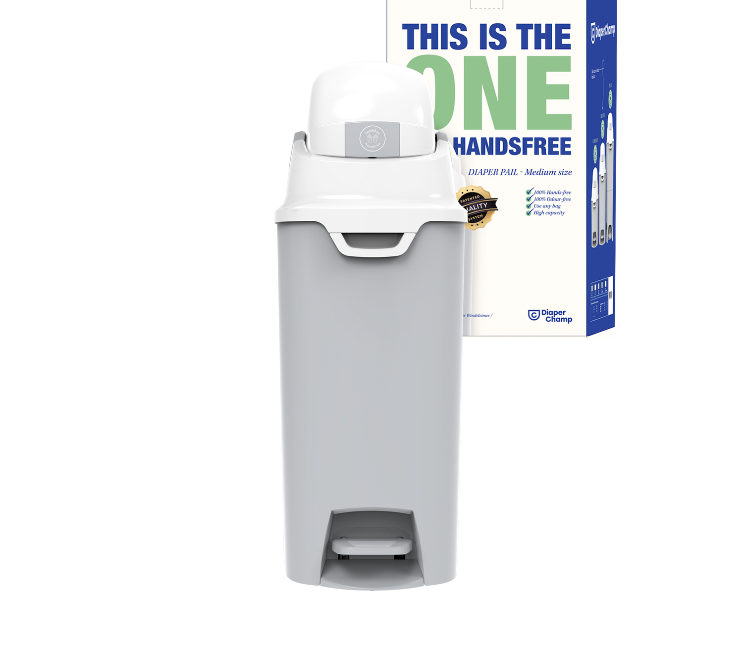 DiaperChamp ONE Handsfree Medium - Silver