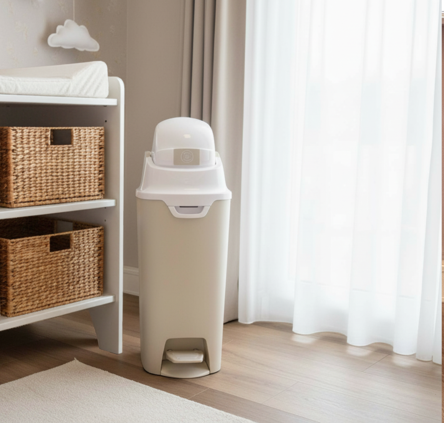 DiaperChamp ONE Handsfree Medium - Clay Sand (incl. 10 gratis ECO-zakken)