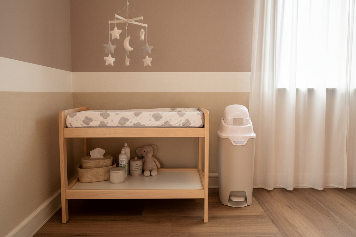 DiaperChamp ONE Handsfree Medium - Clay Sand (incl. 10 gratis ECO-zakken)