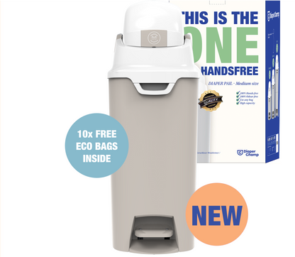 DiaperChamp ONE Handsfree Medium - Clay Sand  (incl. 10 ECO BAGS for free)