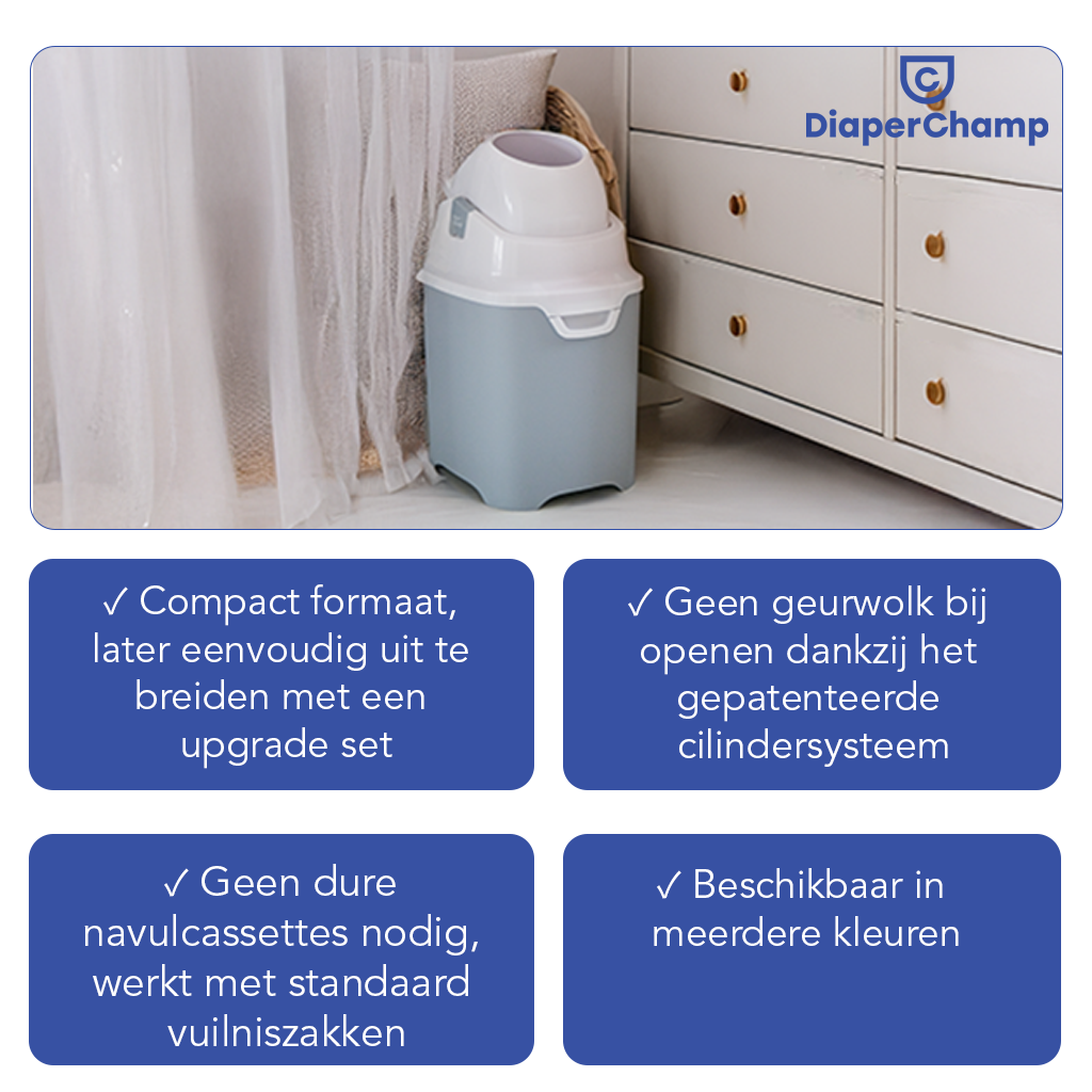DiaperChamp ONE Standaard - Silver