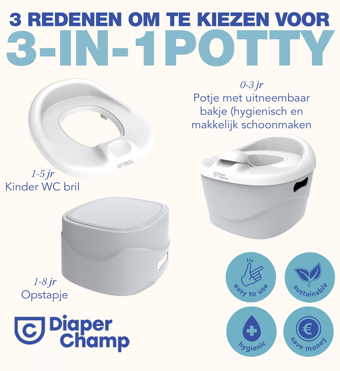 DiaperChamp 3-in-1 Potty - Light Green
