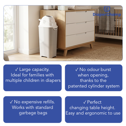 DiaperChamp ONE Maxi - Silver - 2-pack (2 stuks)