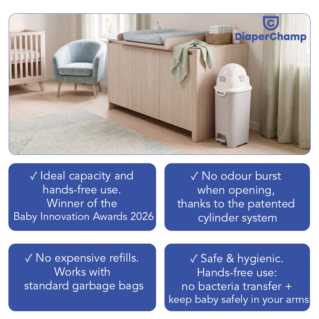 DiaperChamp ONE Handsfree Medium - Silver (incl. 10 gratis ECO-zakken)