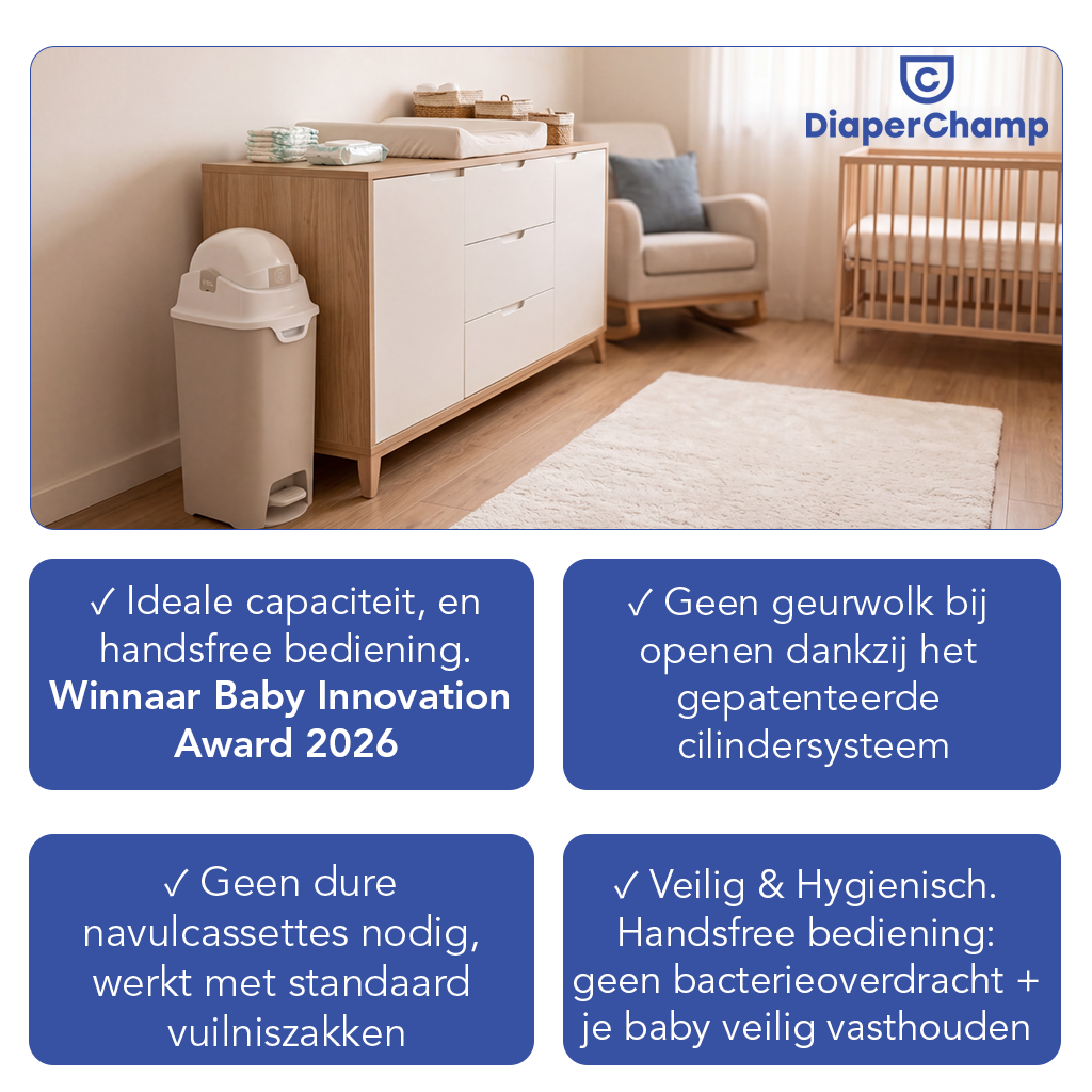 DiaperChamp ONE Handsfree Medium - Clay Sand (incl. 10 gratis ECO-zakken)