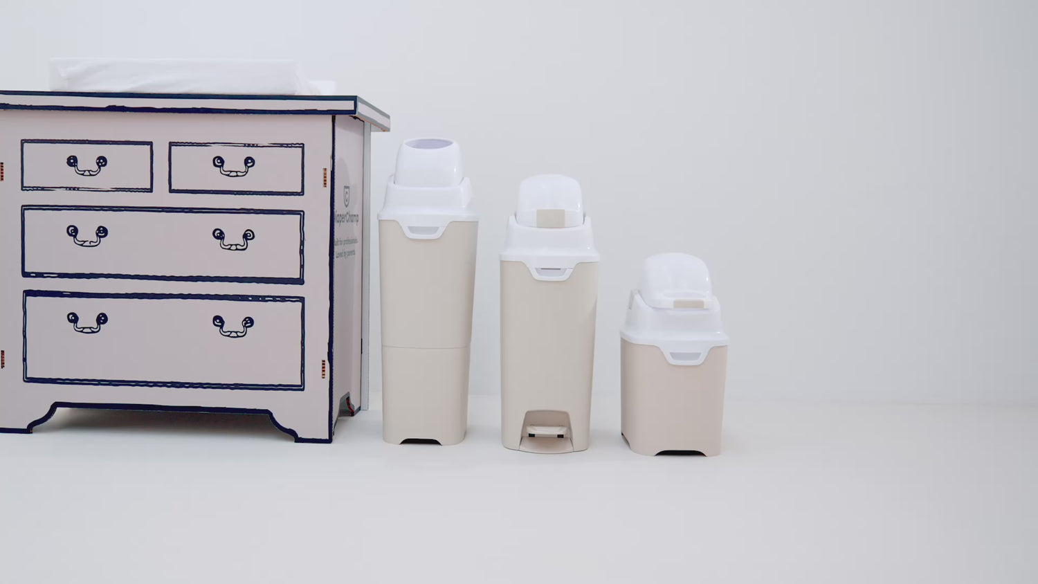 DiaperChamp ONE Handsfree Medium - Silver (incl. 10 gratis ECO-zakken)