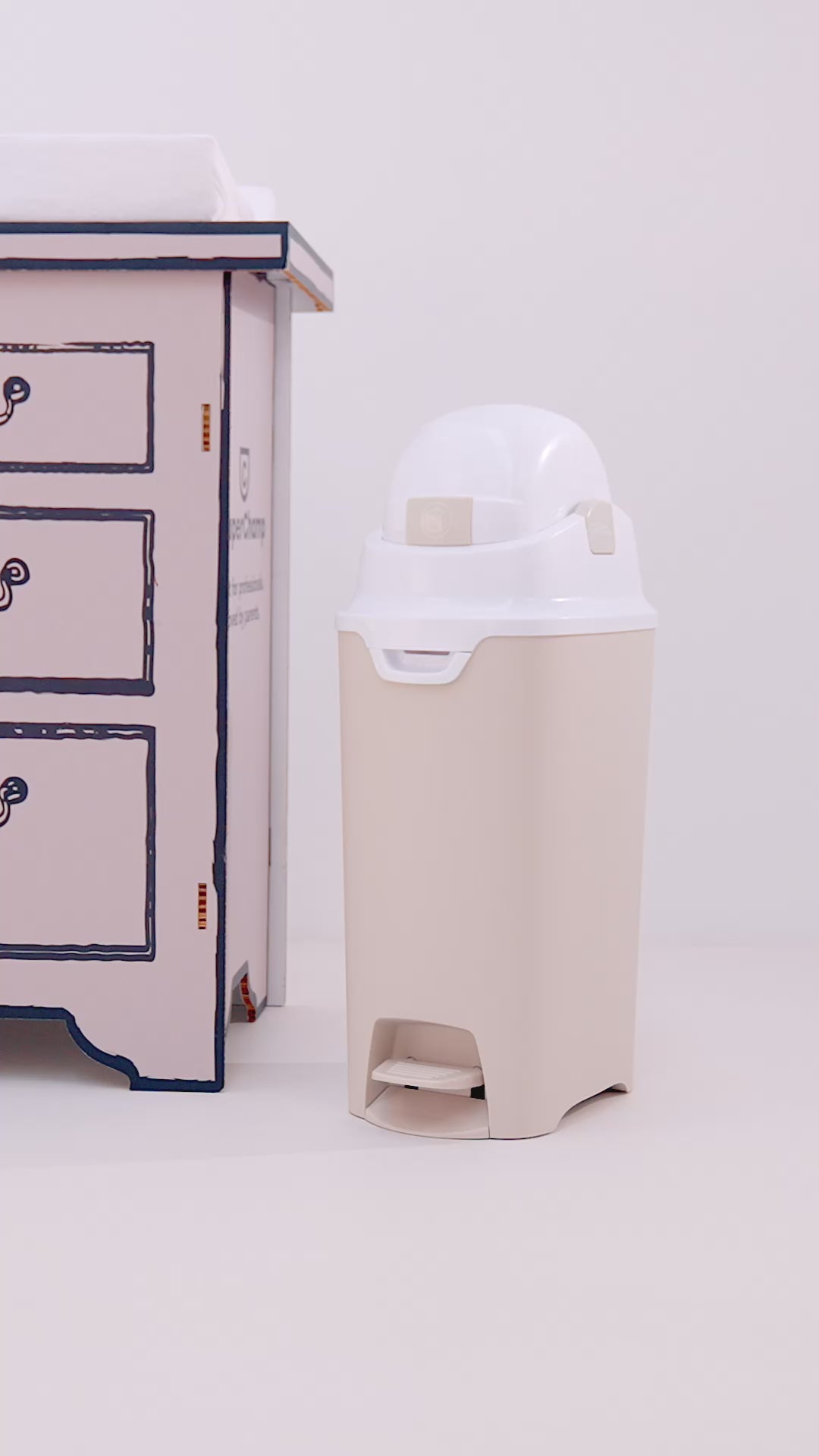 DiaperChamp ONE Handsfree Medium - Clay Sand (incl. 10 gratis ECO-zakken)
